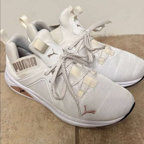 Puma Enzo White And Rose Gold Puma Trainers Puma Shoes Puma Womens
